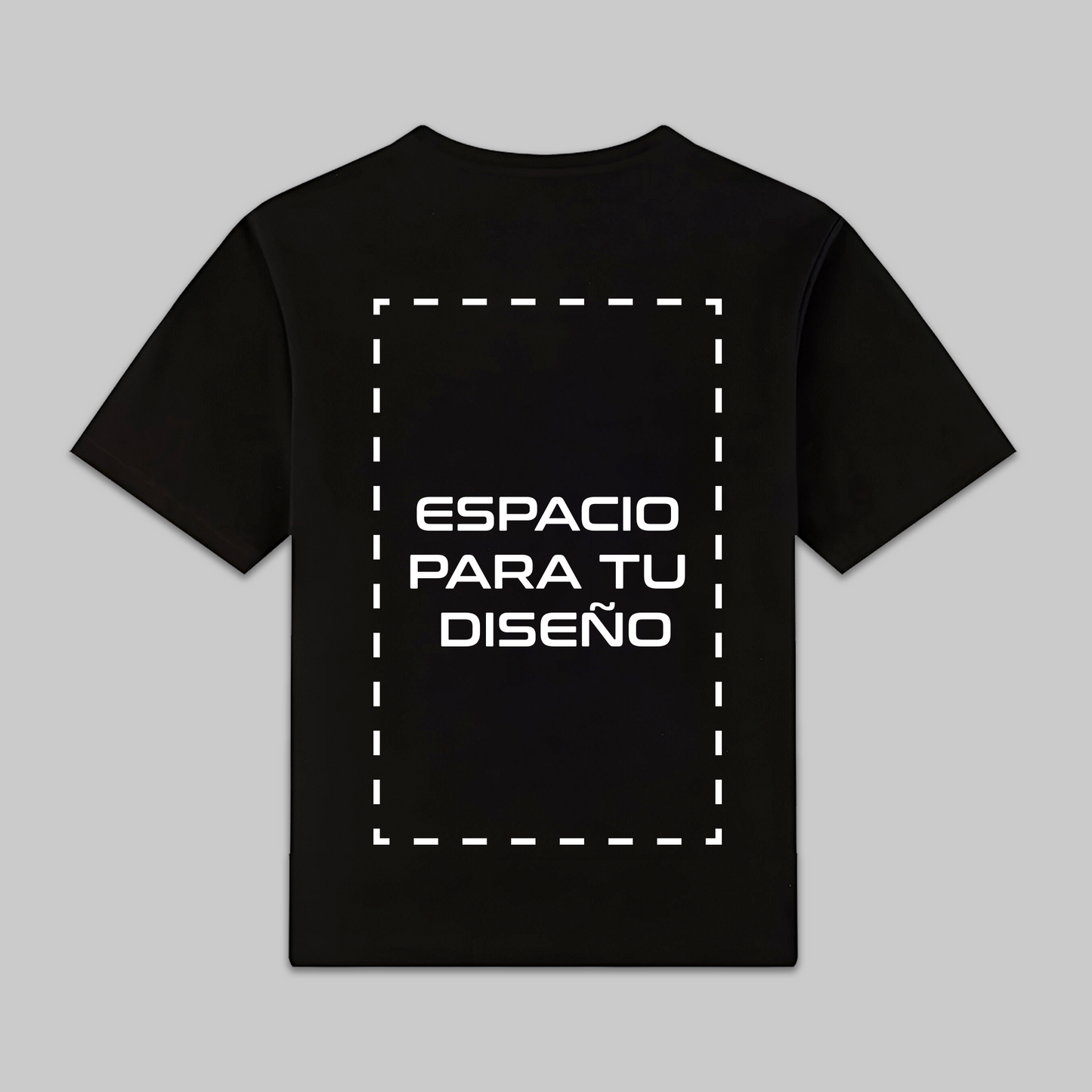 Playera Negra Cuello Redondo Personalizada - PREMIUM