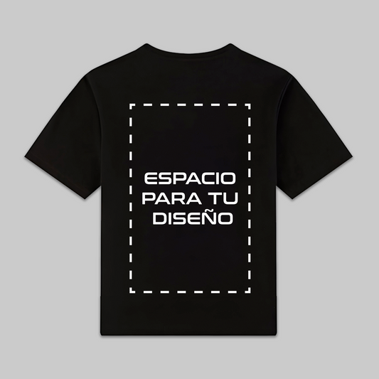 Playera Negra Cuello Redondo Personalizada - PREMIUM
