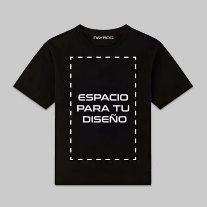 Playera Negra Cuello Redondo Personalizada - PREMIUM